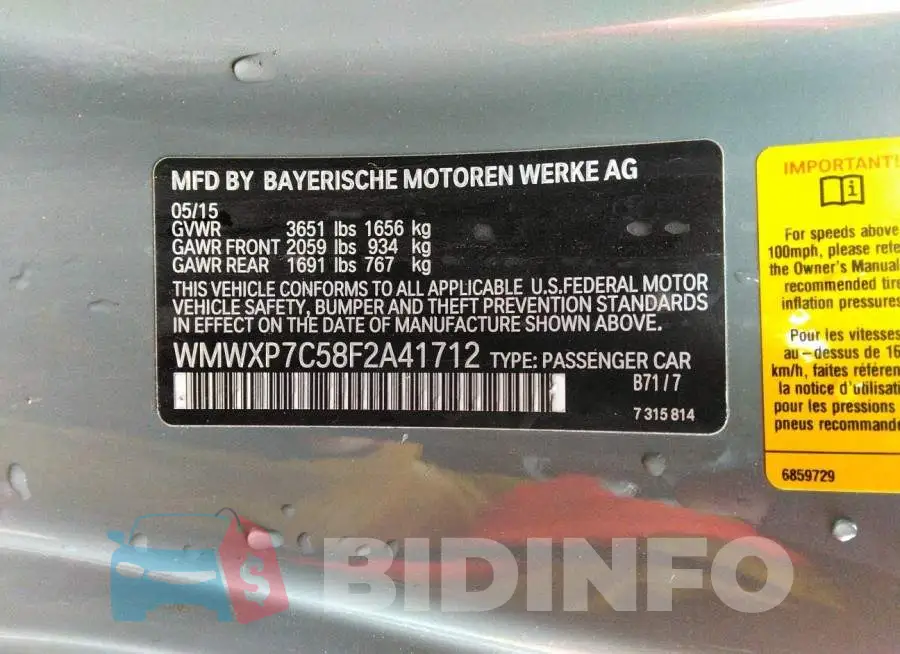 WMWXP7C58F2A41712 Photo# 9