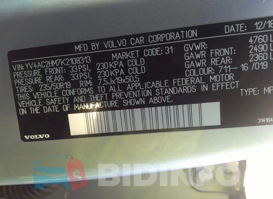 YV4AC2HM7K2108313 Photo# 9