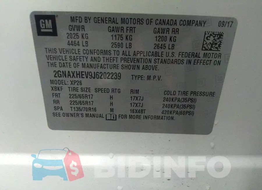 2GNAXHEV9J6202239 Photo# 9