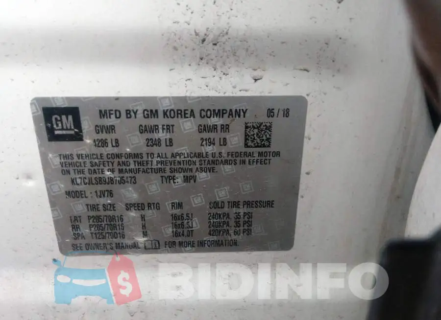 KL7CJLSB9JB705473 Photo# 9