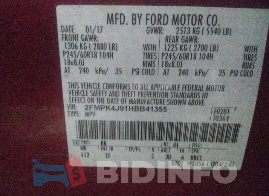 2FMPK4J91HBB41355 Photo# 9
