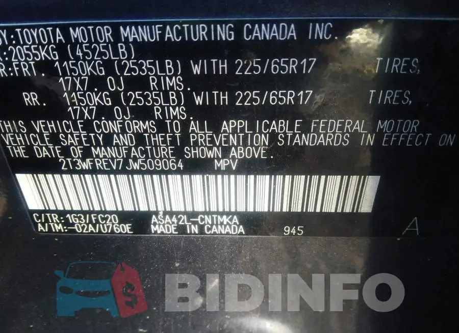 2T3WFREV7JW509064 Photo# 9