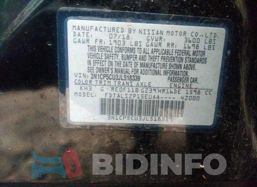 3N1CP5CU3JL518339 Photo# 9