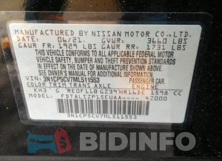 3N1CP5CV7ML511553 Photo# 9