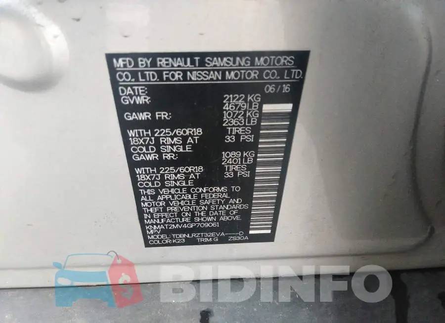 KNMAT2MV4GP709061 Photo# 9