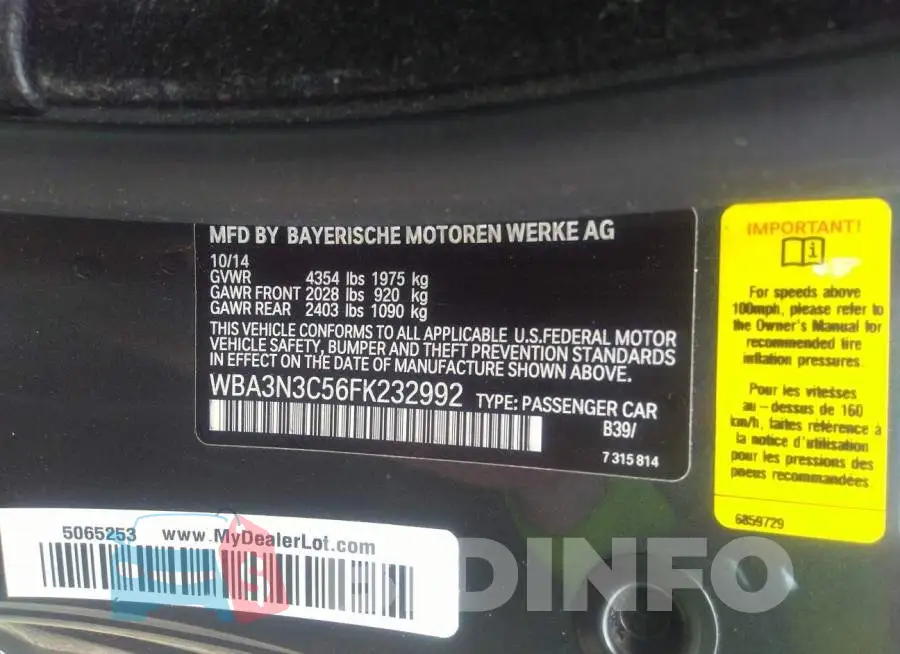 WBA3N3C56FK232992 Photo# 9