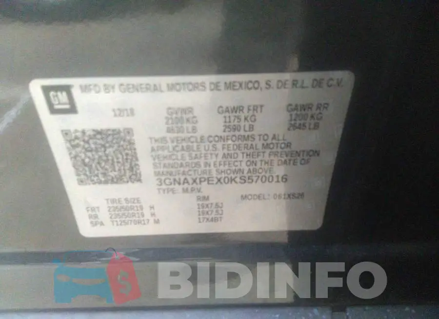 3GNAXPEX0KS570016 Photo# 9