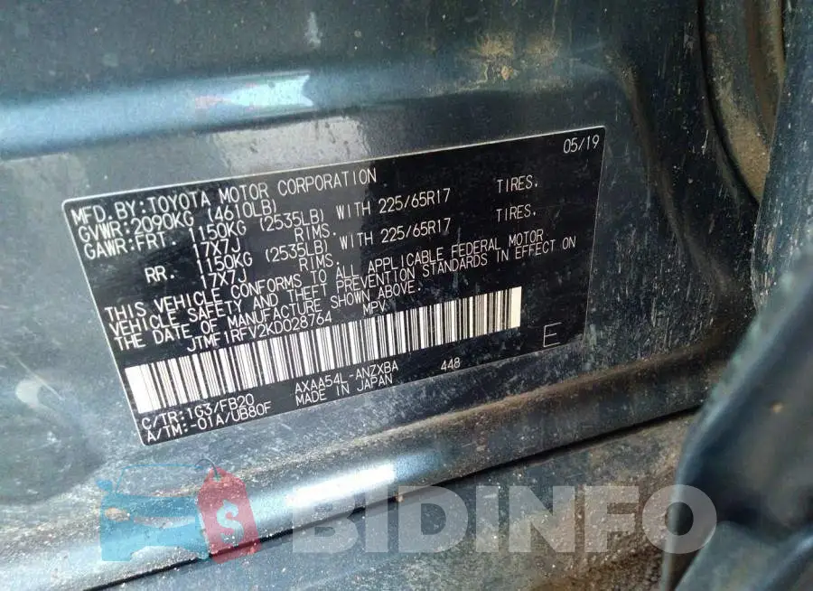 JTMF1RFV2KD028764 Photo# 9