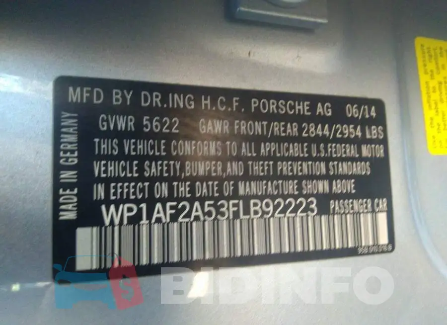 WP1AF2A53FLB92223 Photo# 9