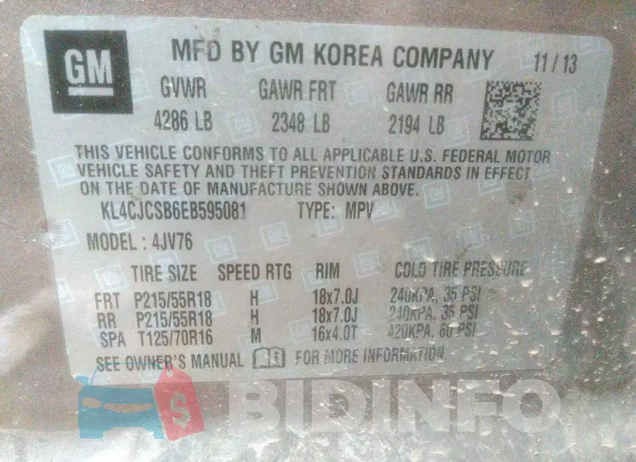 KL4CJCSB6EB595081 Photo# 9