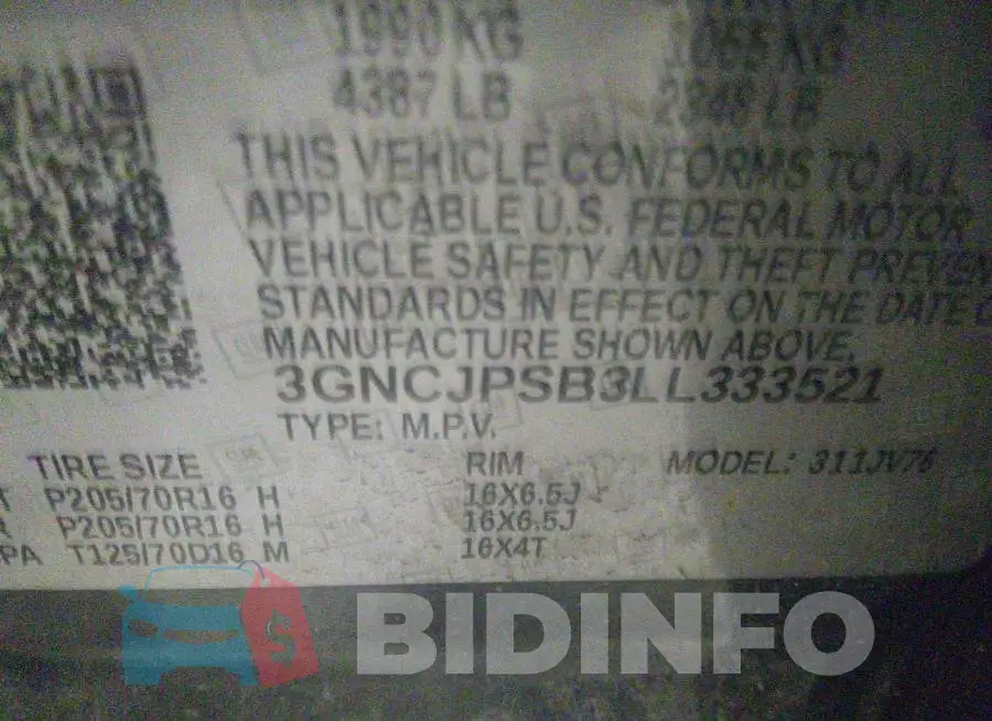 3GNCJPSB3LL333521 Photo# 9