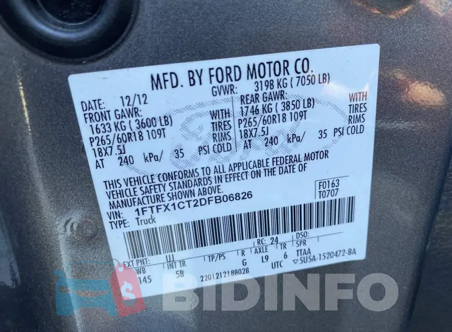 1FTFX1CT2DFB06826 Photo# 9