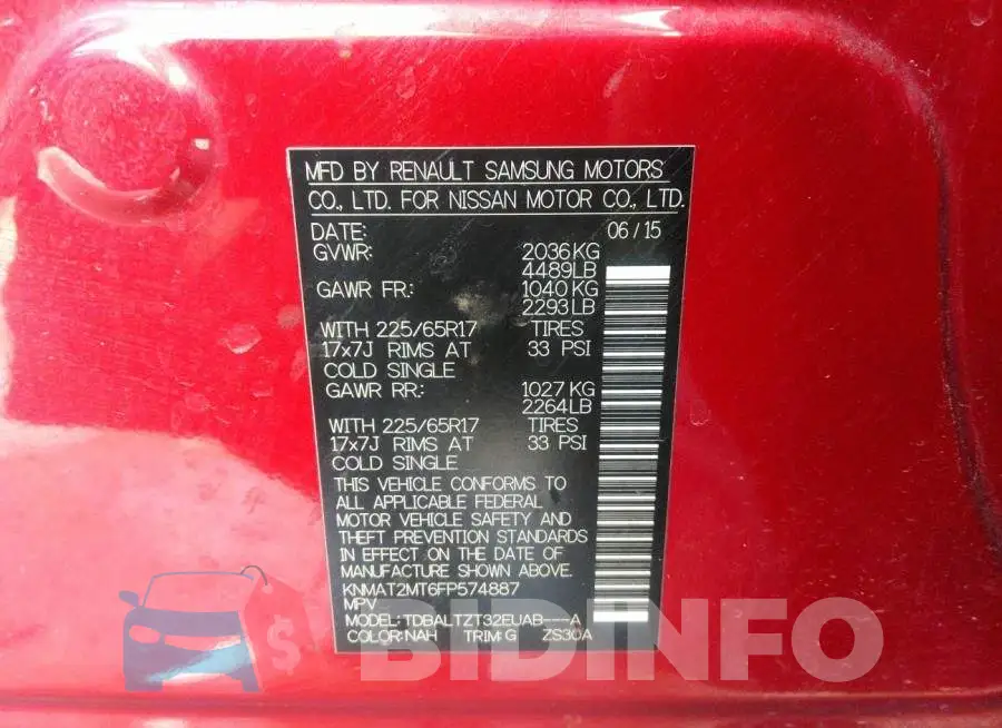KNMAT2MT6FP574887 Photo# 9