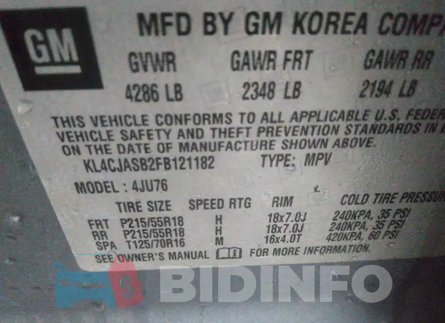 KL4CJASB2FB121182 Photo# 9