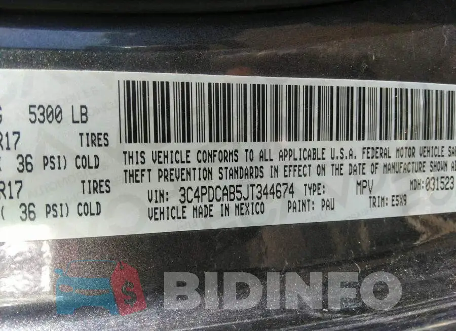 3C4PDCAB5JT344674 Photo# 9