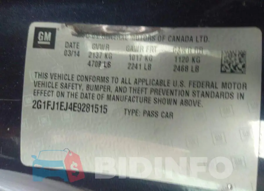 2G1FJ1EJ4E9281515 Photo# 9