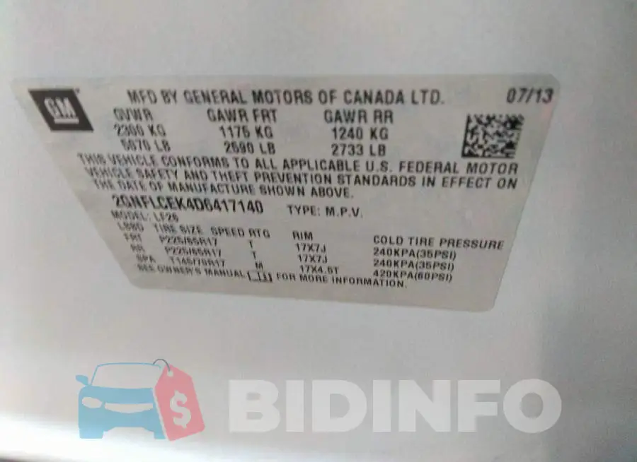 2GNFLCEK4D6417140 Photo# 9