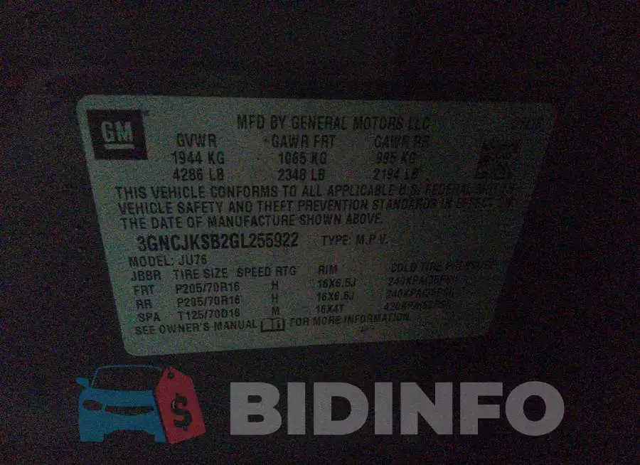 3GNCJKSB2GL255922 Photo# 9
