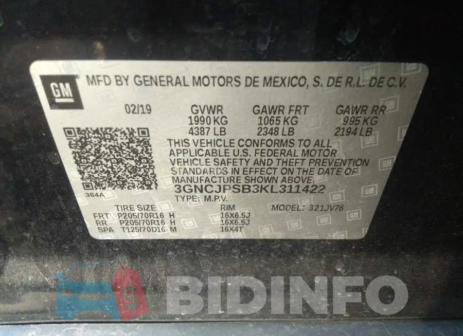 3GNCJPSB3KL311422 Photo# 9
