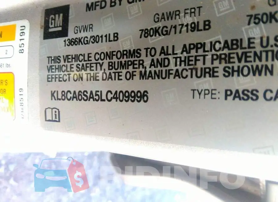 KL8CA6SA5LC409996 Photo# 9