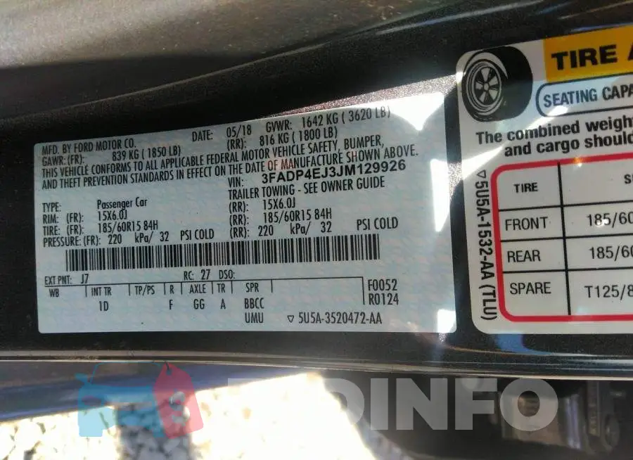 3FADP4EJ3JM129926 Photo# 9