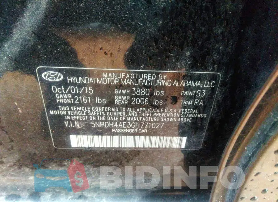 5NPDH4AE3GH771027 Photo# 9