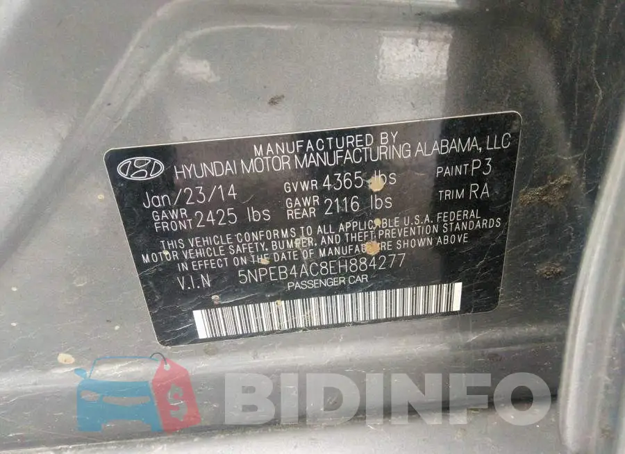 5NPEB4AC8EH884277 Photo# 9