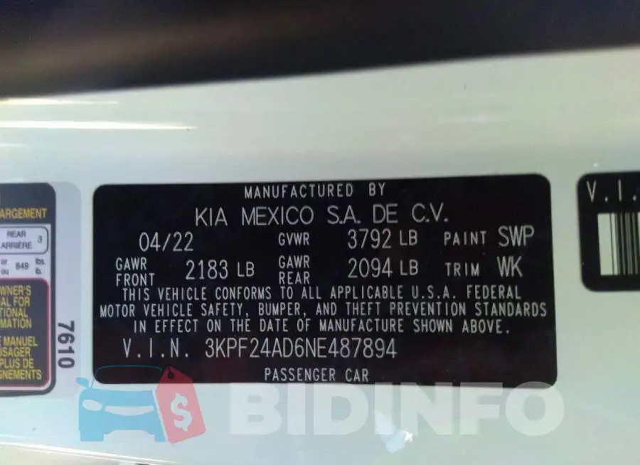 3KPF24AD6NE487894 Photo# 9