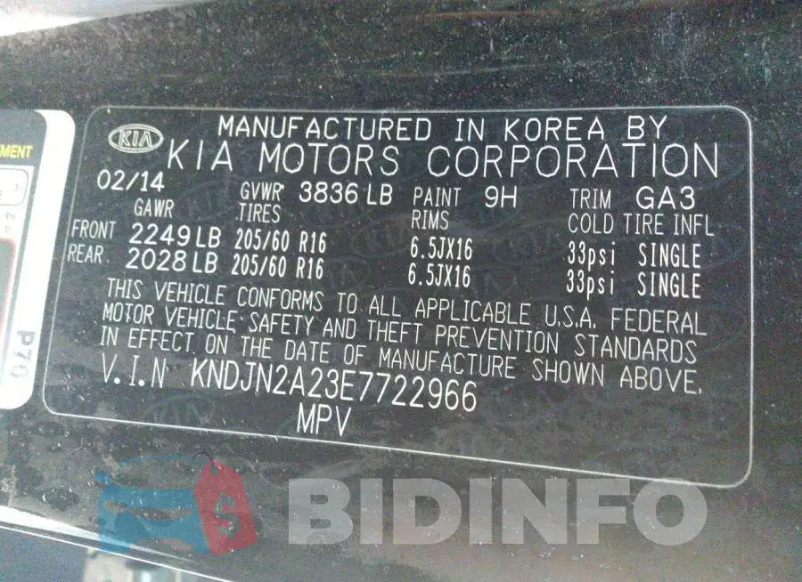 KNDJN2A23E7722966 Photo# 9