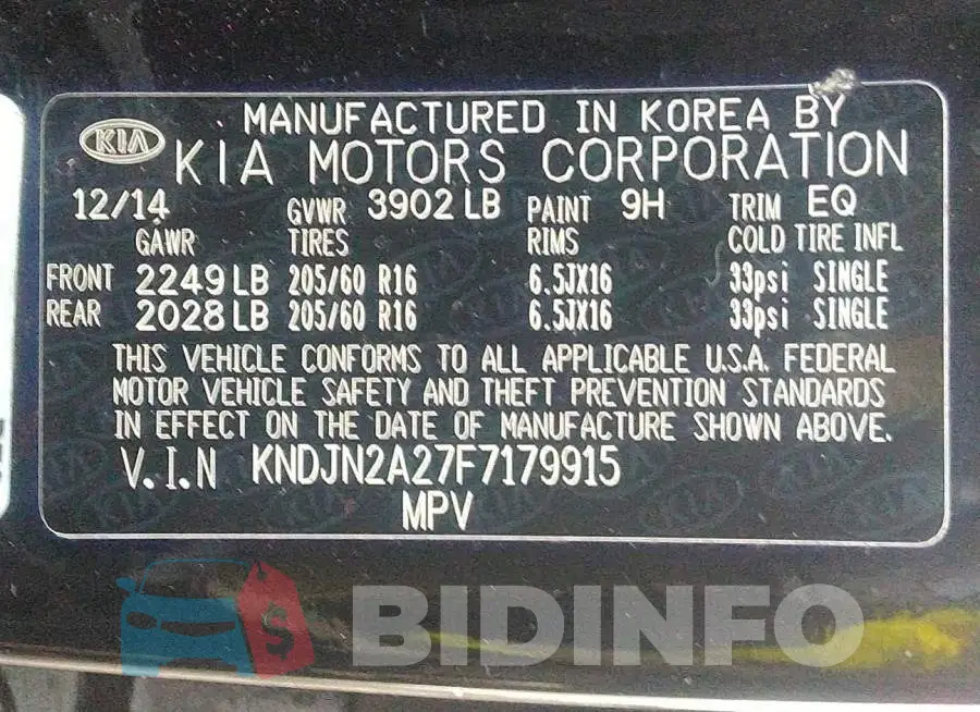 KNDJN2A27F7179915 Photo# 9