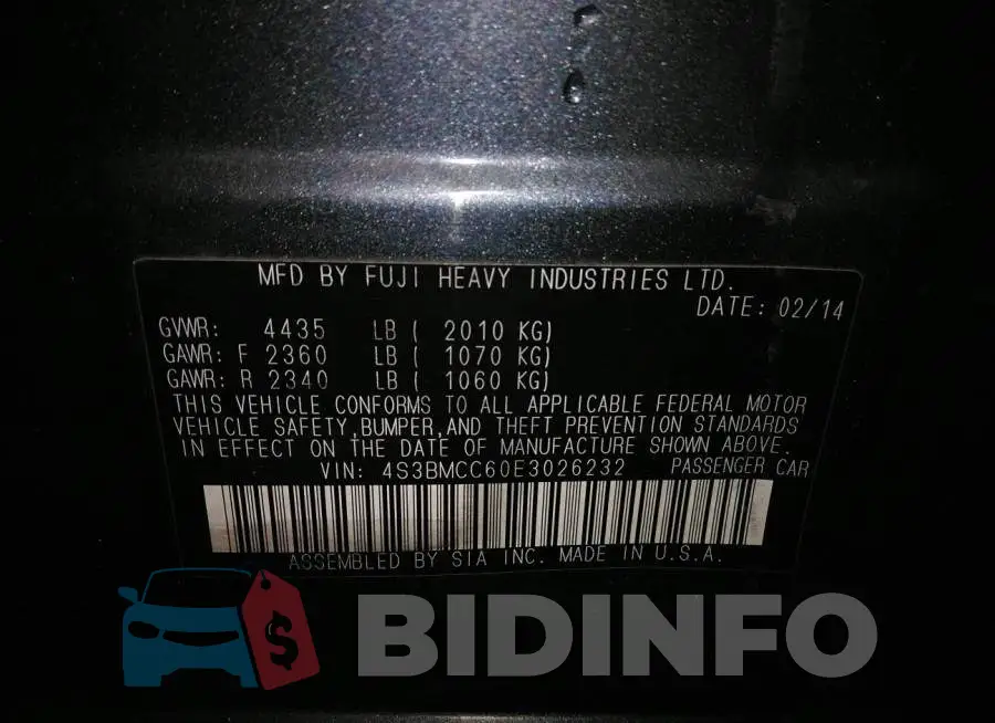 4S3BMCC60E3026232 Photo# 9
