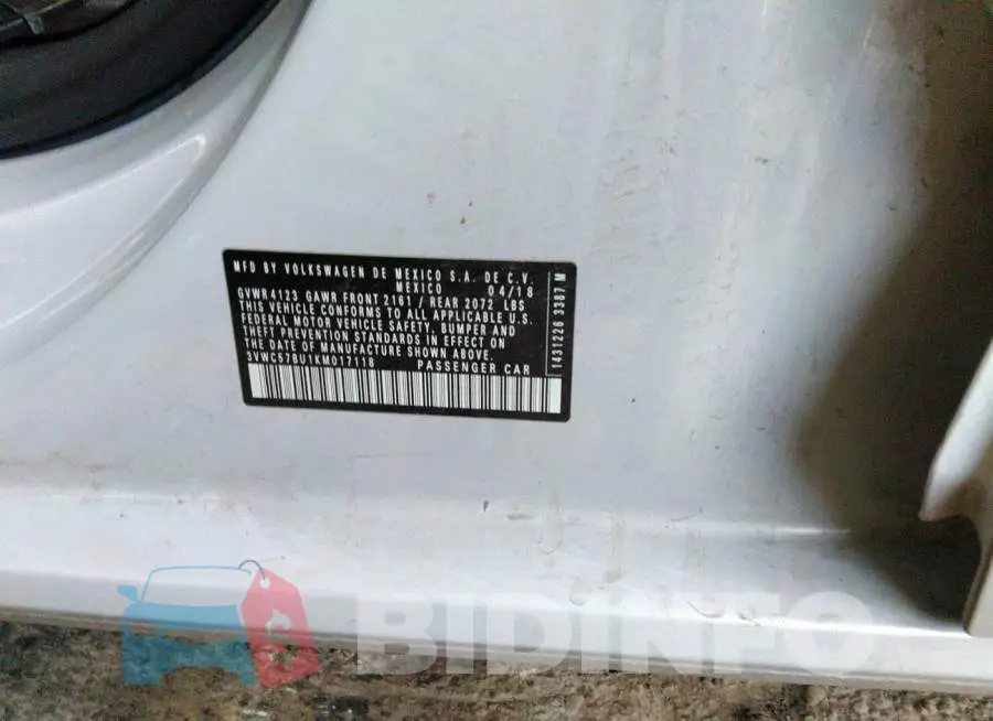 3VWC57BU1KM017118 Photo# 9