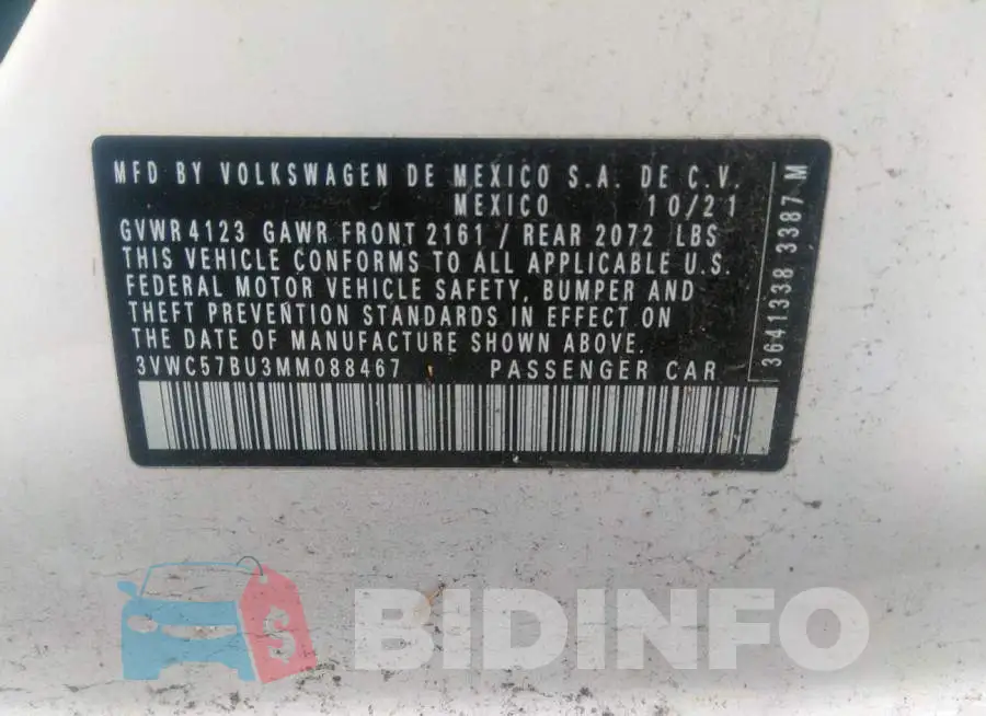 3VWC57BU3MM088467 Photo# 9