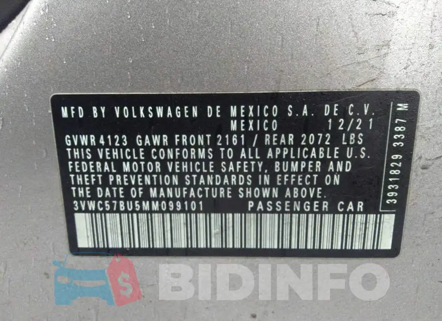 3VWC57BU5MM099101 Photo# 9