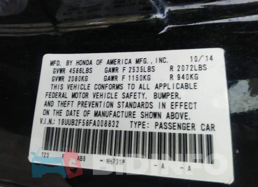 19UUB2F58FA008832 Photo# 9