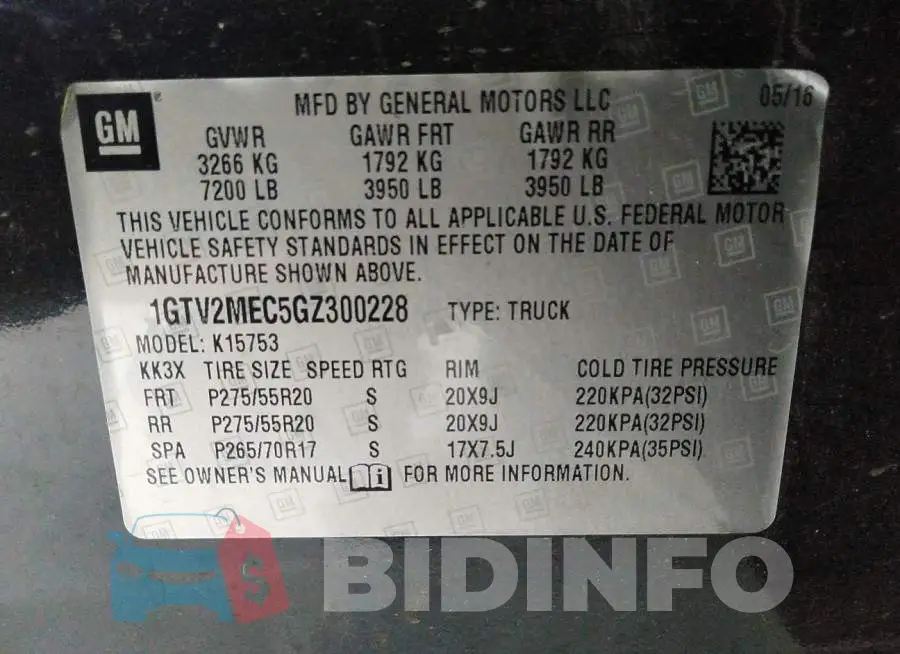1GTV2MEC5GZ300228 Photo# 9