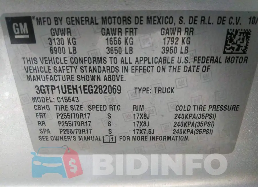 3GTP1UEH1EG282069 Photo# 9