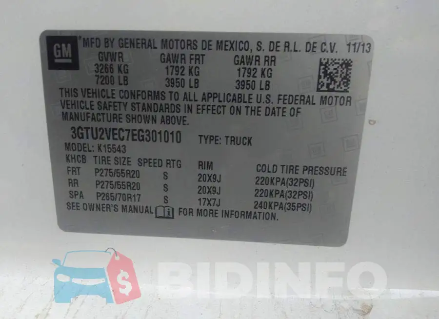 3GTU2VEC7EG301010 Photo# 9