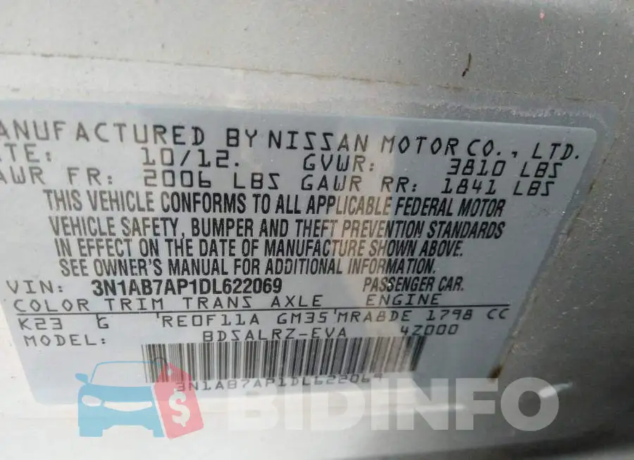 3N1AB7AP1DL622069 Photo# 9