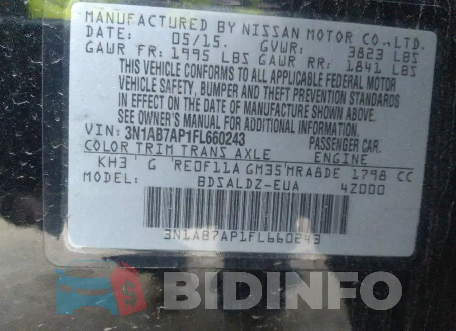 3N1AB7AP1FL660243 Photo# 9
