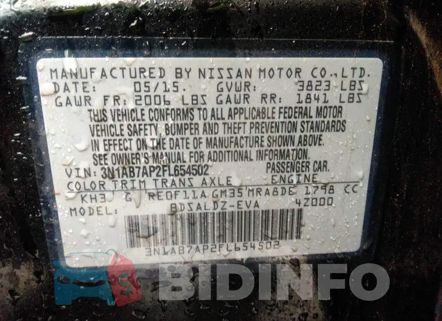 3N1AB7AP2FL654502 Photo# 9