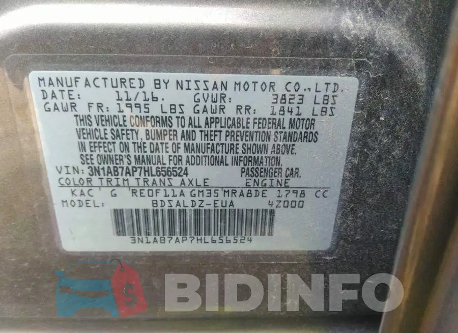 3N1AB7AP7HL656524 Photo# 9