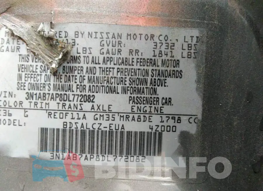3N1AB7AP8DL772082 Photo# 9