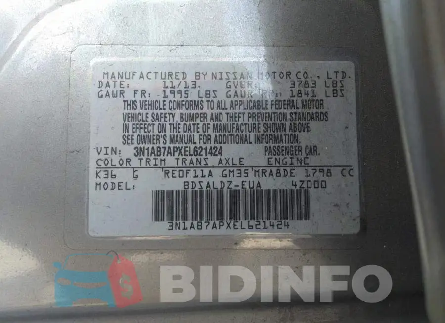 3N1AB7APXEL621424 Photo# 9