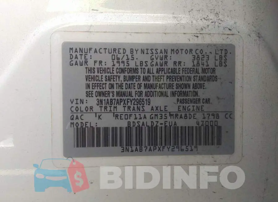 3N1AB7APXFY296519 Photo# 9