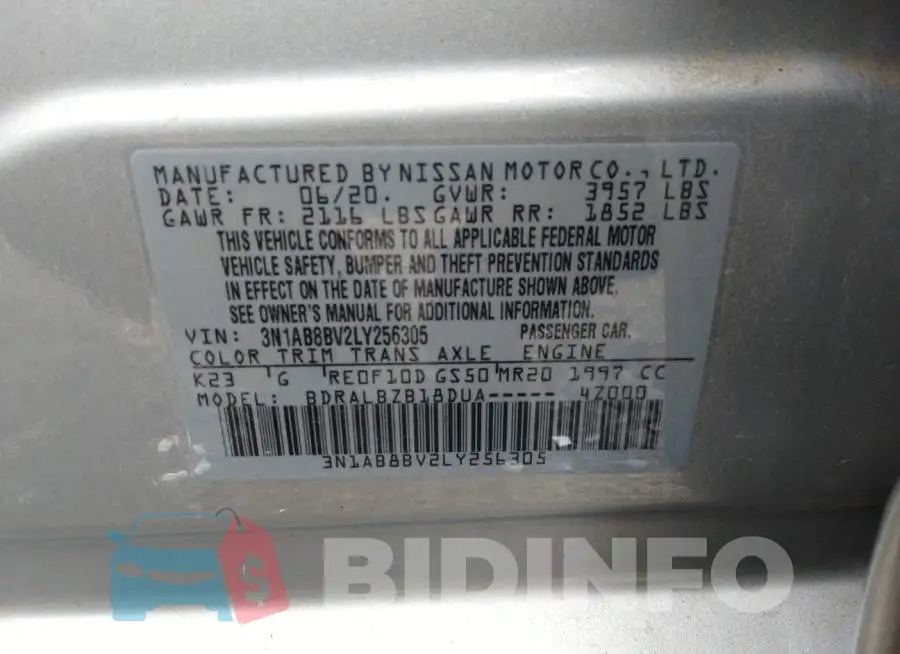 3N1AB8BV2LY256305 Photo# 9