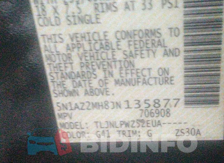 5N1AZ2MH8JN135877 Photo# 9