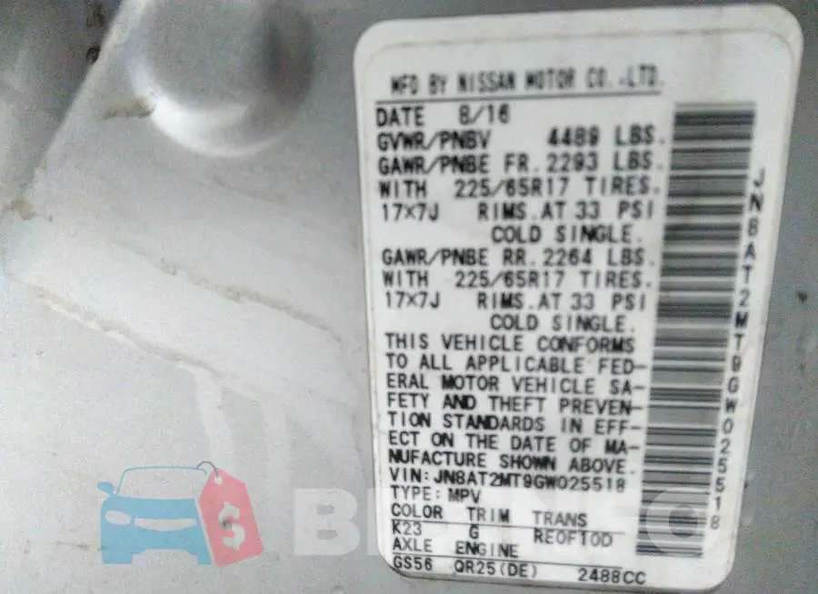 JN8AT2MT9GW025518 Photo# 9