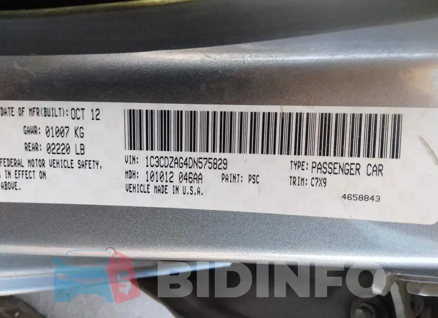 1C3CDZAG4DN575829 Photo# 9