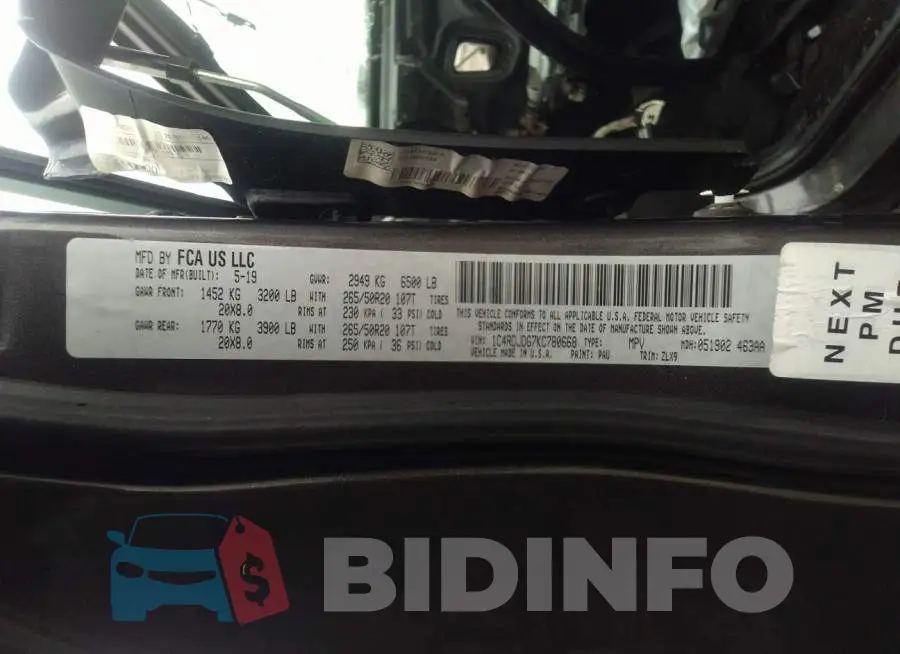 1C4RDJDG7KC780668 Photo# 9